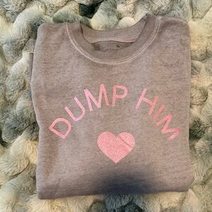 Gray Dump Him Heart Graphic Sweatshirt